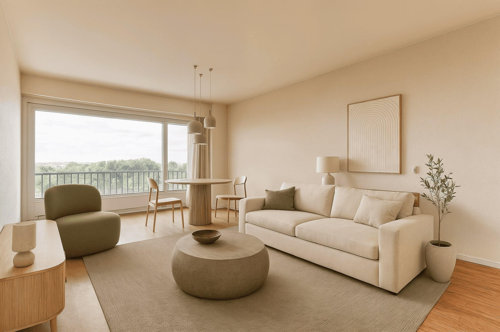 Slika sobe sa nameštajem (desno)